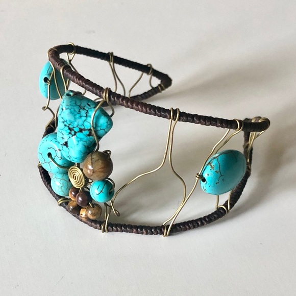 Turquoise & Tigers Eye Bracelet - Picture 6 of 8